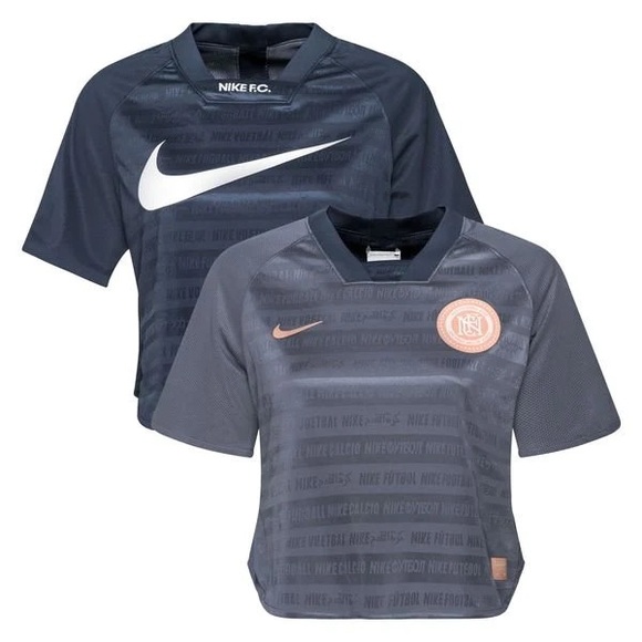 Nike F.C. Dri-fit Reversible Short Sleeve Blue Soccer Jersey - Picture 8 of 9